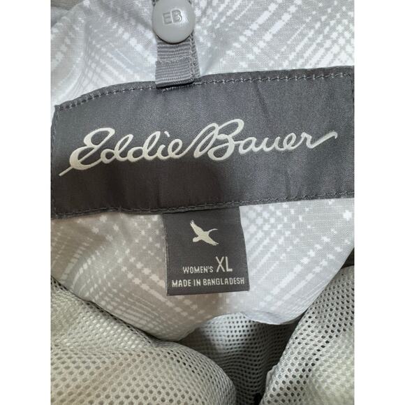 Eddie Bauer Women’s Weatheredge Rain Jacket Sz  XL Gray White Hooded Gorpcore - Picture 5 of 11